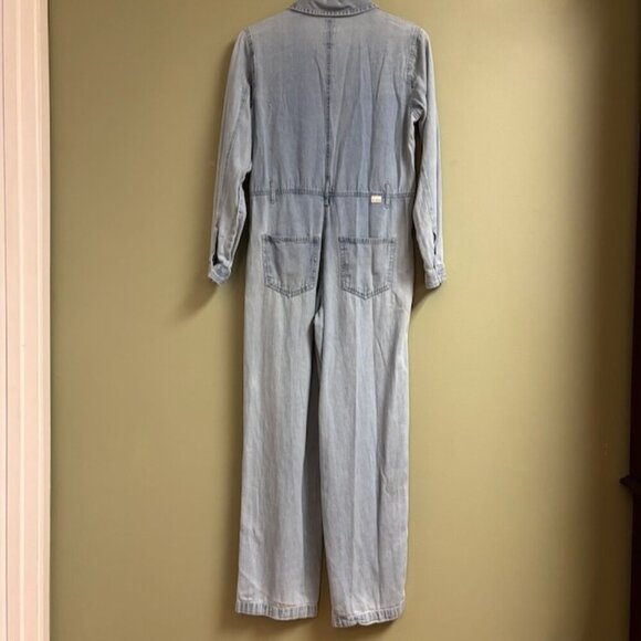 Billabong Salty Blonde Women Jumpsuit Size S Sunday Denim Utility Festival Comfy - Picture 2 of 16
